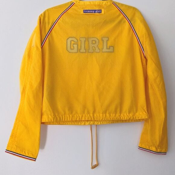 Tommy Hilfiger yellow vintage cropped mesh windbreaker y2k 90's sporty - Picture 5 of 5